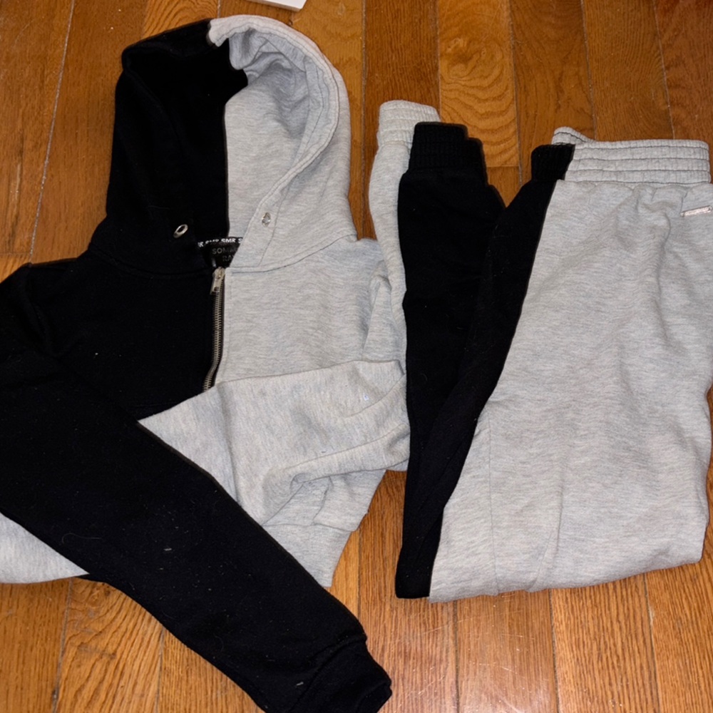 Black and Gray Jogger Set